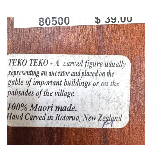 Authentic Maori Teko Teko Carved Wooden Cultural Art Statue Rotorua New Zealand - Picture 6 of 9